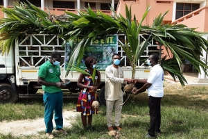 Farmers in Atiwa East receives 6500 Coconut Seedlings from Tree Crop Development Authority