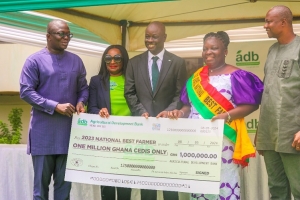 Madam Charity Akortia, 2023- National Best Farmer Receives Award Prize